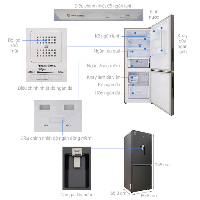 Tủ lạnh hai cửa Ngăn Đông Dưới 277L (RB27N4180B1/SV)