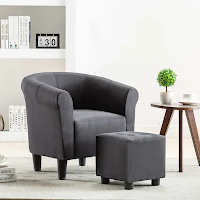 Black fabric armchair