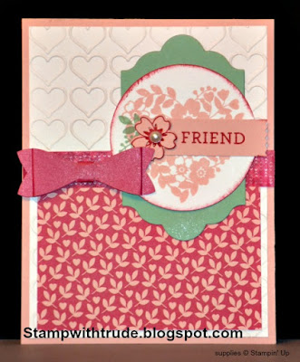 Bloomin Love stamp set, Tuesday Tutorial 36, Stamp with Trude, Trude Thoman, Stampin Up, friendship greeting card