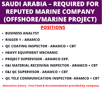 Wanted for Saudi Arabia - Marine Company