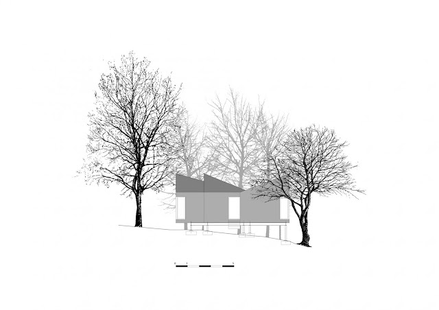 Drawing of small resort house