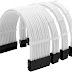 Power Supply Cable Kit 30cm Mod Sleeve Extension Sleeved Custom Mod for PSU to Motherboard PC Power Supply Cable (White)