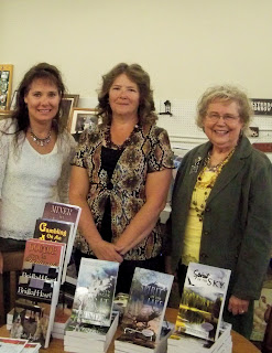 From left: authors Carmen Peone, Paty Jeger & Janet Chester Bly at booksigning in Clarkston, WA