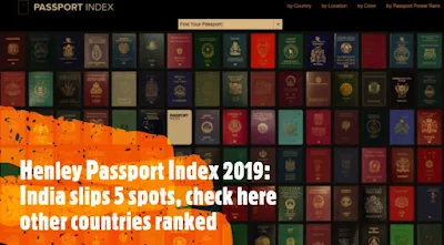 Henley Passport Index 2019: India slips 5 spots, check here other countries ranked