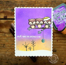 Sunny Studio Stamps: Happy Owlidays Fancy Frames Dies Non-Traditional Colored Christmas Card by Vanessa Menhorn