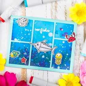 Sunny Studio Stamps: Best Fishes Magical Mermaids Comic Strip Everyday Dies Punny Ocean Themed Card by Mona Toth