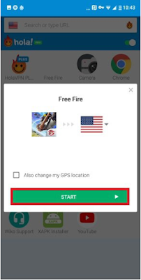 How to change the  Free Fire Server?