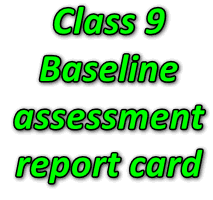 Class 9 Baseline assessment report card