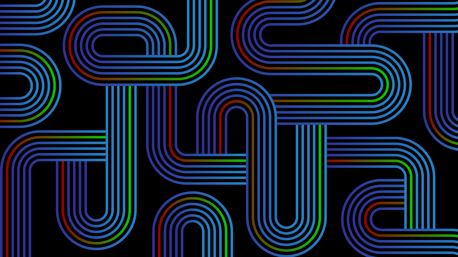 PC WALLPAPER 4K of Colorful neon lines in abstract loops