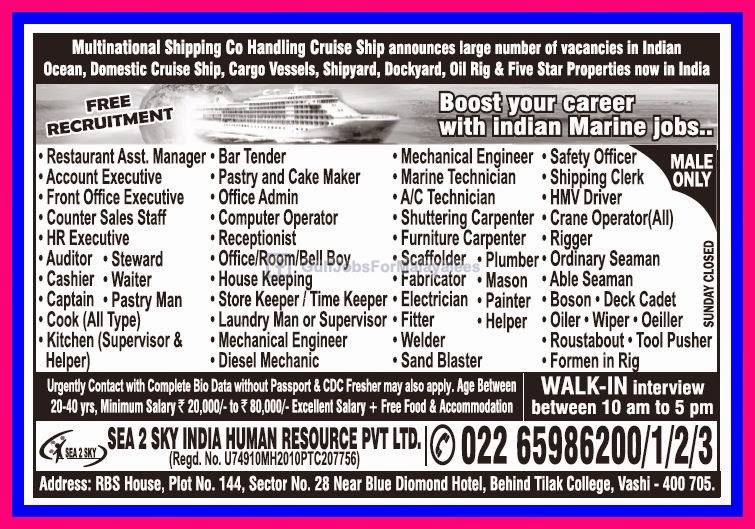 Free Recruitment For Cruise Ship