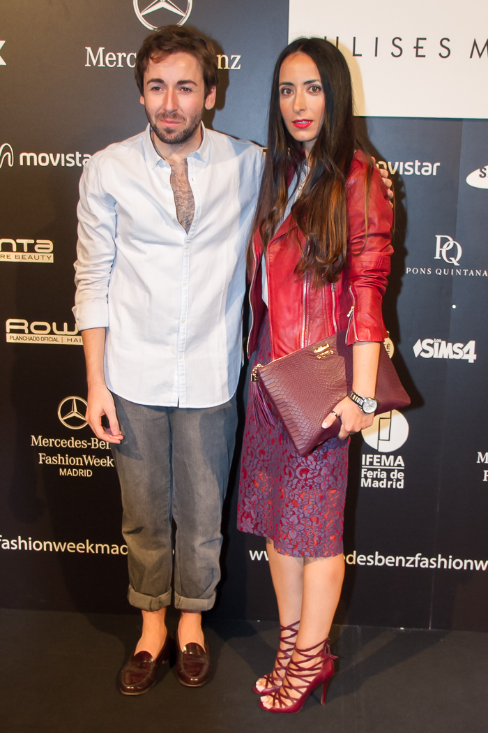 Daniel Rabaneda y Blogger Veronica withorwithoutshoes en photocall Fashion Week Madrid
