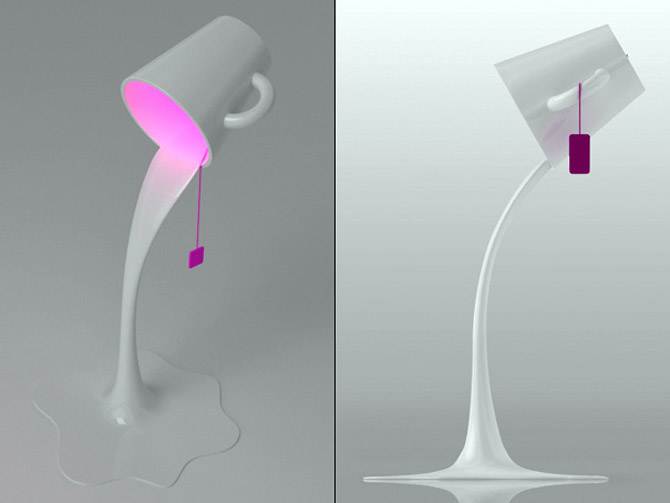 Pouring Pink Light Lamp Optical Illusion