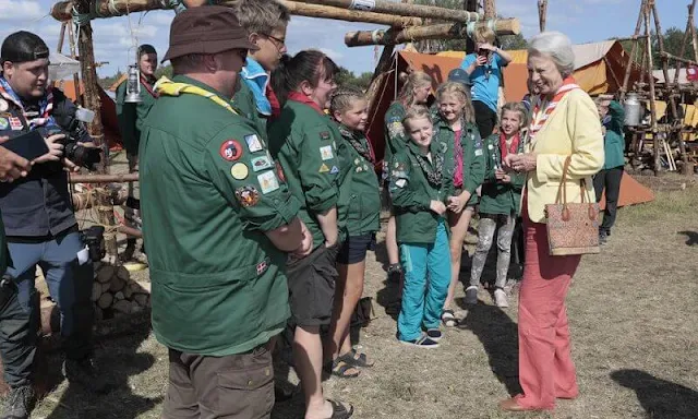 Princess Benedikte of Denmark visited the Scout Camp 2022 in Nature Park Hedeland near Roskilde