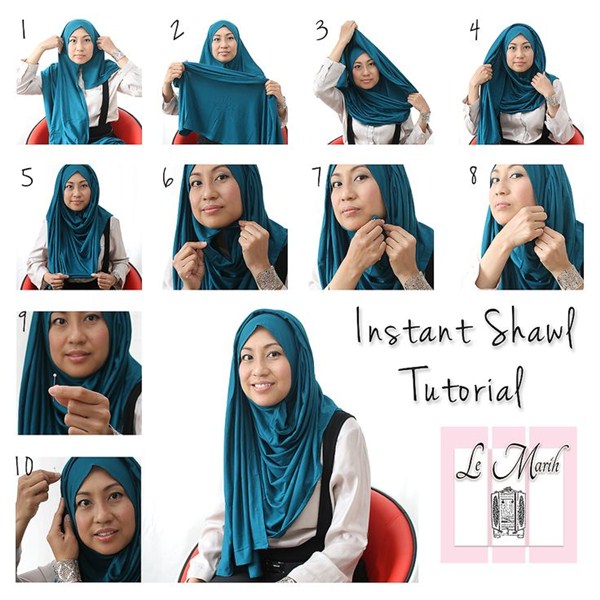 contoh tutorial hijab pashmina panjang terbaru 2017/2018