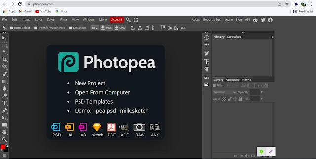 Website editor photopea mirip Photoshop online