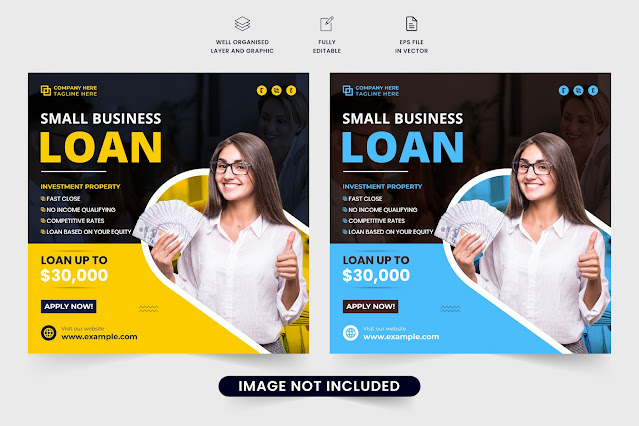Business loan social media post vector free download