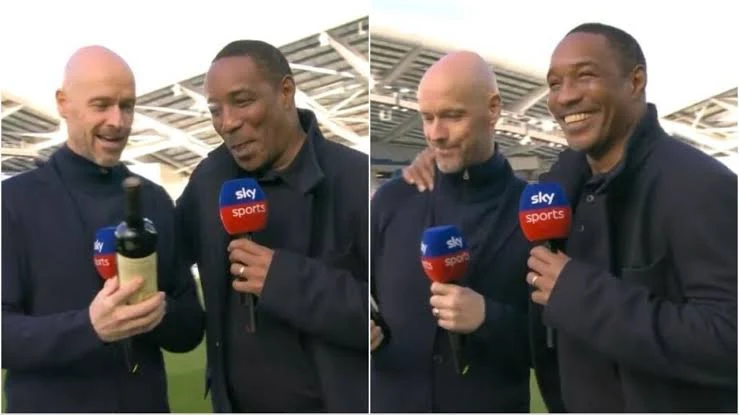 Erik ten Hag interrupts Sky Sports interview to apologise for 'disrespectful' gesture towards Paul Ince