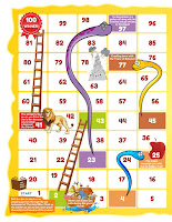 A printable snakes and ladders game