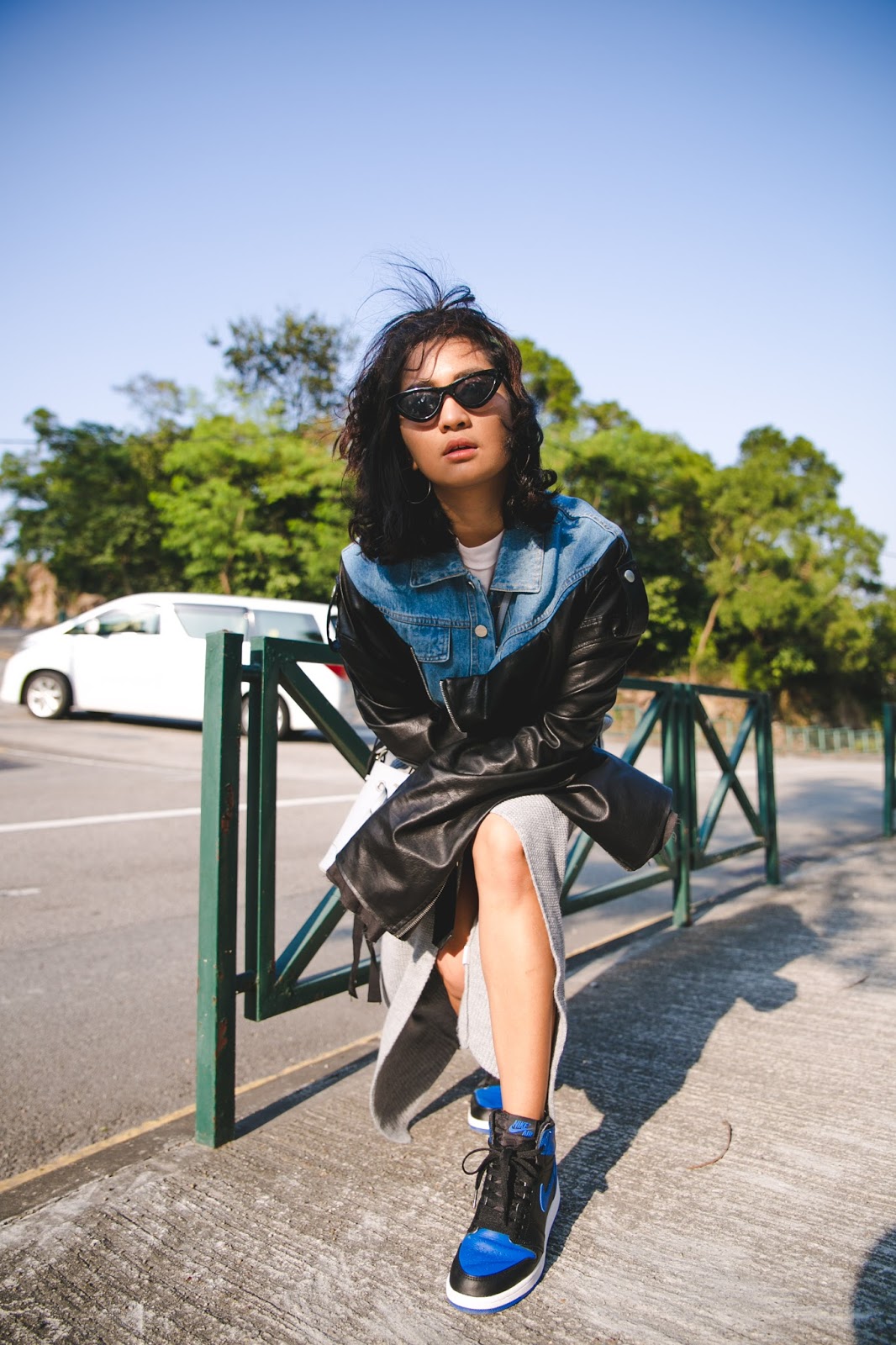 macau fashion blogger wearing air jordan royal blue