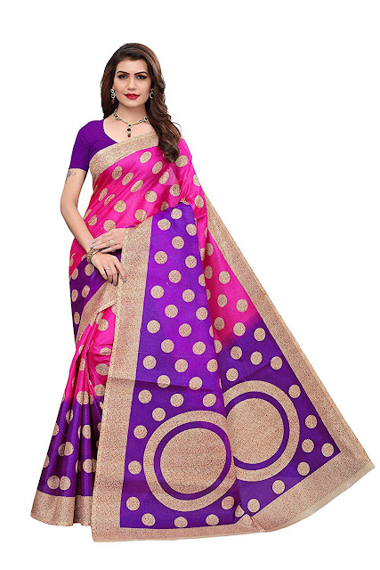 Yashika women's art silk kalamkari and bhagalpuri style saree