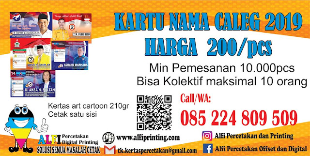 kartu nama caleg 2019 murah