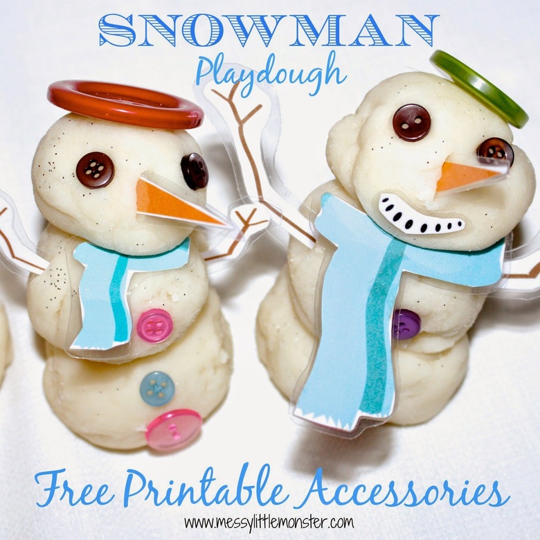 snow playdough activities for kids