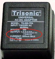 AC Adapter rating