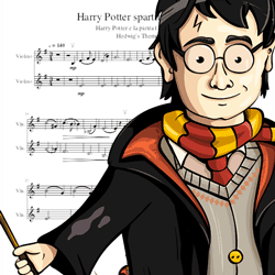 Harry Potter spartito violino, una fantastica per due violini