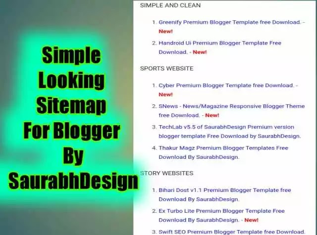 Simple and Clean Look Sitemap Widget For Blogger
