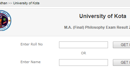 Kota University Result 2018 Check Here Uok M Com Ma M Sc Exam