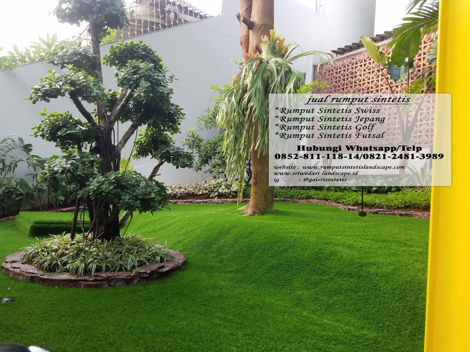 Desain Taman Rumah Minimalis Dengan Rumput Sintetis Jasa