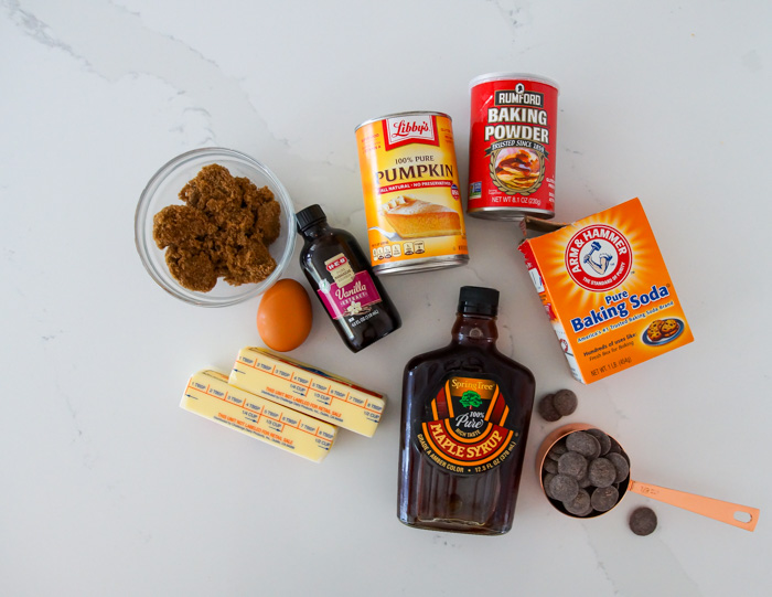 Brown Butter Maple Pumpkin Chocolate Chip Cookies ingredients