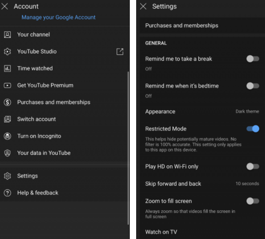 How to enable YouTube restricted mode on iPhone
