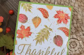 Sunny Studio Stamps: Elegant Leaves Fall Themed Thankful For You Card by Juliana Michaels