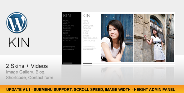 KIN - Minimalist Photography WordPress Theme Free Download by ThemeForest.