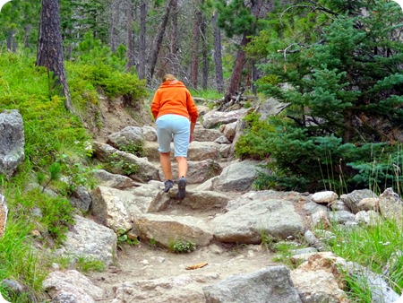 Marsha on rugged Harney trail