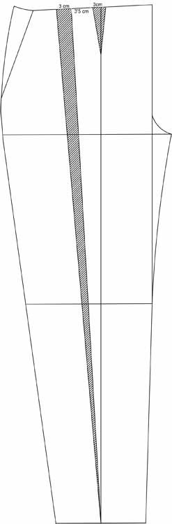 Dando amplitudes para patrón pantalón pinzas