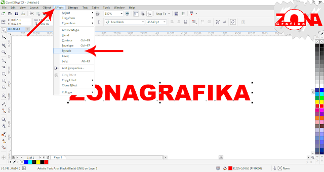 Cara Membuat Tulisan 3D dengan Corel Draw X7