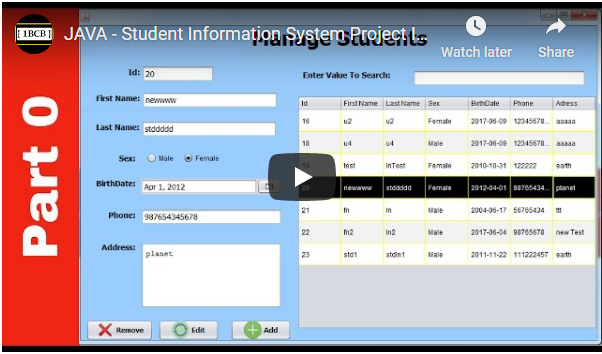 Java Students Information System Source Code