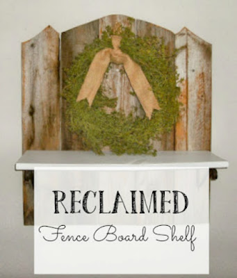 Take some old fence boards and make a cute rustic shelf!