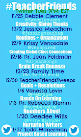 TeacherFriends Twitter Calendar of Guests! Moderated by Debbie Clement