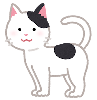 猫の模様のイラスト（黒白とび）