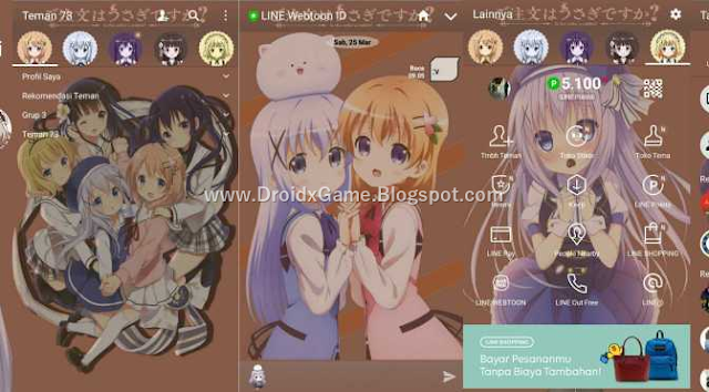 Download Tema Line Anime GOCHUUMON WA USAGI DESU KA