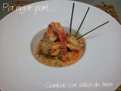 gambas con salsa de limón 