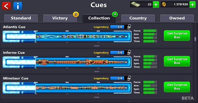 legendary Cue 8bp for free