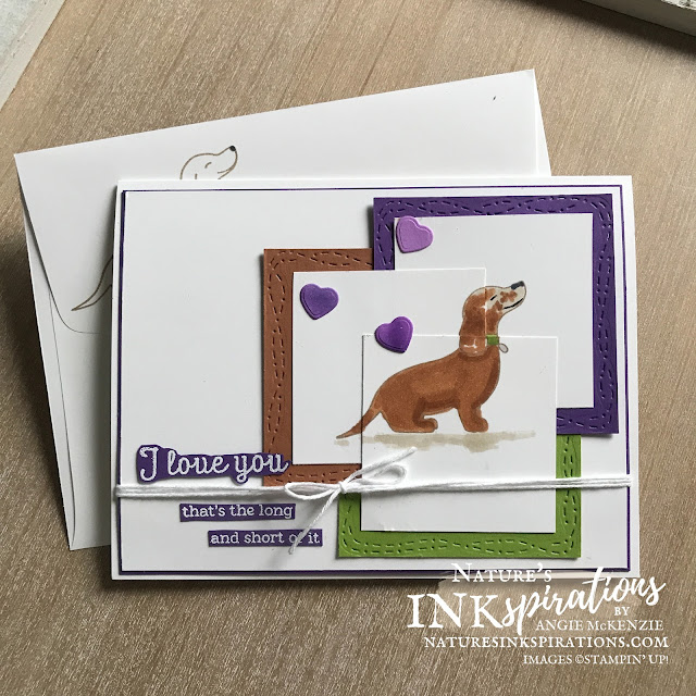 By Angie McKenzie for the Crafty Collaborations Crafty Challenge Blog Hop; Click READ or VISIT to go to my blog for details! Featuring the retiring Hot Dog Photopolymer Stamp Set and the retiring Kangaroo Dies from the January-June 2021 Mini Catalog along with the Stitched with Whimsy Dies carried over to the 2020-21 Annual Catalog by Stampin' Up!; #sketchchallenge #coloringwithblends  #hotdogstampset #kangaroodies #stitchedwithwhimsydies #bakerstwine #thinkingofyoucards #dogcards #hotdog #dachshund #fortheloveofdachshunds #cardtechniques #craftychallengebloghop #stampinup #naturesinkspirations #makingotherssmileonecreationatatime