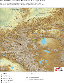 Cutremur moderat cu magnitudinea de 5,6 grade in regiunea de granita Rusia-Mongolia