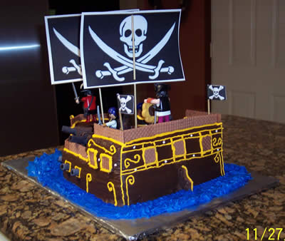 Pirates theme birthday cake