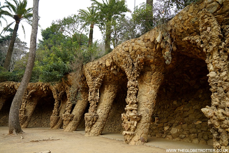 Viaduct at Park Guell in Barcelona