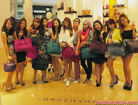 longchamp pavilion KL, new exclusive store, luxury handbag, famous fashion blogger, cheeserland, princess nana, nana bwincess, choo mei sze, sunshine kelly, isabell kuan, kinky blue fairy, ami schaheera